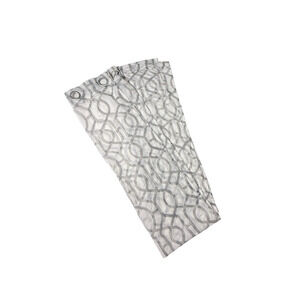 Pair Sheer Trellis Print Curtains 2 Panels Grommets Gray White Pattern 82" Long